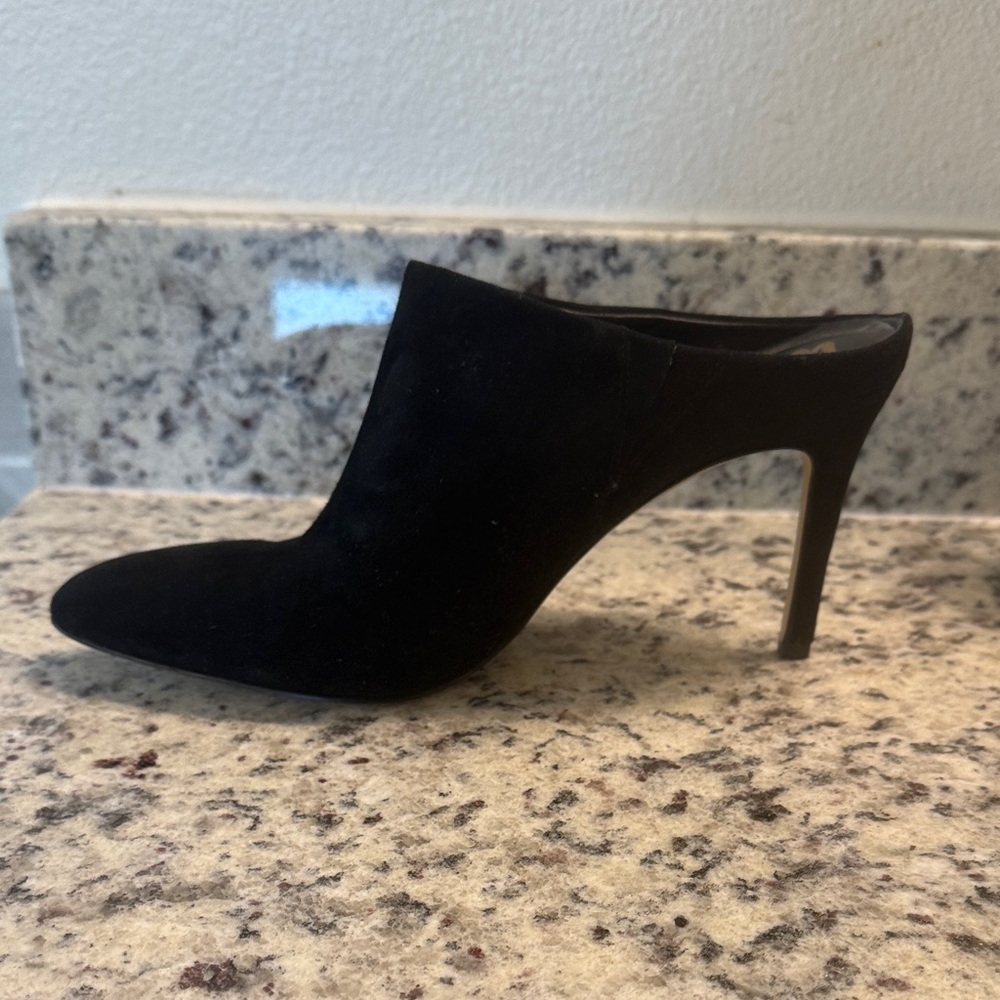 Sam Edelman Black Suede Heeled Mules